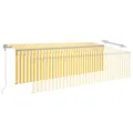 Auvent rétractable automatique avec store 5x3 m Jaune et blanc