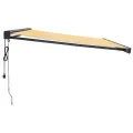 Auvent rétractable jaune et blanc 4x3 m tissu et aluminium