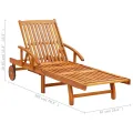 Chaises longues lot de 2 Bois d'acacia solide