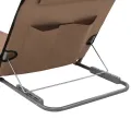 Tapis de plage pliables 2 pcs Acier et tissu marron