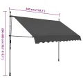 Auvent manuel rétractable avec LED 300 cm Anthracite
