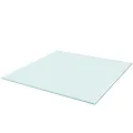Dessus de table carré en verre trempé 800 x 800 mm