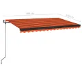 Auvent automatique capteur de vent LED 450x350 cm Orange marron