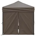 Tente de réception pliable avec parois Taupe 2x2 m