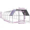 Poulailler d'extérieur 3x12x2 m Acier galvanisé
