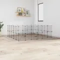 Cage animaux de compagnie à 44 panneaux et porte Noir 35x35 cm