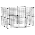 Cage animaux de compagnie à 20 panneaux et porte Noir 35x35 cm