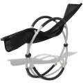 Chaise longue géométrique d'extérieur Acier Noir et gris
