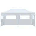 Tente de réception pliable avec parois 3 x 6 m Acier Blanc
