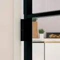 Porte d'intérieur Noir 102x201,5 cm Trempé verre aluminium fin