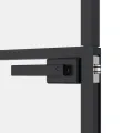 Porte d'intérieur Noir 102x201,5 cm Trempé verre aluminium fin