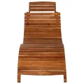Chaise longue avec table à thé 3 pcs Bois d'acacia massif