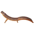 Chaise longue avec table à thé 3 pcs Bois d'acacia massif