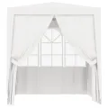 Tente de réception avec parois latérales 2,5x2,5m Blanc 90 g/m²