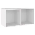 Boîte de rangement vinyles Blanc 71x34x36 cm Bois d'ingénierie
