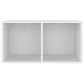 Boîte de rangement vinyles Blanc 71x34x36 cm Bois d'ingénierie