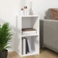Boîte de rangement vinyles Blanc 71x34x36 cm Bois d'ingénierie