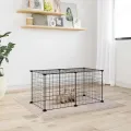 Cage animaux de compagnie à 8 panneaux Noir 35x35 cm Acier