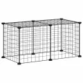 Cage animaux de compagnie à 8 panneaux Noir 35x35 cm Acier