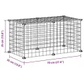 Cage animaux de compagnie à 8 panneaux Noir 35x35 cm Acier