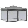 Tente de réception pliable avec parois Anthracite 3x3 m