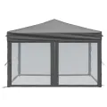 Tente de réception pliable avec parois Anthracite 3x3 m