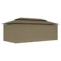 Belvédère avec rideaux 600x298x270 cm Taupe 180 g/m²