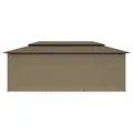Belvédère avec rideaux 600x298x270 cm Taupe 180 g/m²