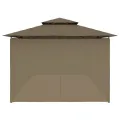 Belvédère avec rideaux 600x298x270 cm Taupe 180 g/m²