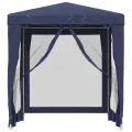 Tente de fête avec 4 parois latérales en maille Bleu 2x2 m PEHD