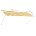 Auvent rétractable 300x150 cm Jaune et blanc