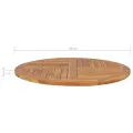 Dessus de table Bois de teck solide Rond 2,5 cm 90 cm