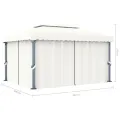 Tonnelle et rideau et guirlande lumineuse LED 4x3 m Blanc crème