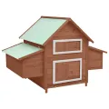 Poulailler Moka et blanc 150x96x110 cm Bois de sapin massif