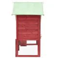 Clapier Rouge et blanc 140x63x120 cm Bois de sapin massif