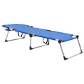 Chaise longue pliable extra haute pour seniors Bleu Aluminium
