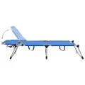 Chaise longue pliable extra haute pour seniors Bleu Aluminium