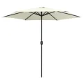 Parasol de jardin et mât en aluminium 270x246 cm Blanc sable