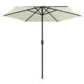 Parasol de jardin et mât en aluminium 270x246 cm Blanc sable