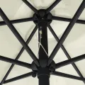 Parasol de jardin et mât en aluminium 270x246 cm Blanc sable
