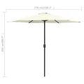 Parasol de jardin et mât en aluminium 270x246 cm Blanc sable