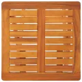 Chaises longues lot de 2 avec table et coussins Acacia solide