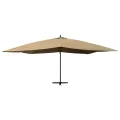 Parasol de jardin en porte-à-faux avec mât en bois taupe