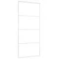 Porte coulissante Verre ESG et aluminium 90x205 cm Blanc