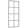 Porte coulissante Aluminium et verre ESG 90x205 cm Noir