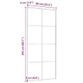 Porte coulissante Aluminium et verre ESG 90x205 cm Noir