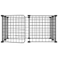 Cage animaux de compagnie à 8 panneaux et porte Noir 35x35 cm