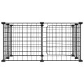 Cage animaux de compagnie à 8 panneaux et porte Noir 35x35 cm