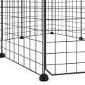 Cage animaux de compagnie à 8 panneaux et porte Noir 35x35 cm