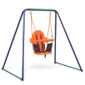Balançoire simple 2-en-1 et balançoire pour tout-petits Orange